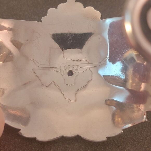 Lopez Bros. Silversmith Handcrafted Engraved Sterling 14k Flourish Cuff Bracelet - Picture 13 of 13